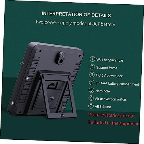 Multi-Function Digital Hygrometer and Clock for Home Use Temperature and Humidity Monitor with Large Display Accurate Indoor Climate Control Tool for Reptiles Office and More