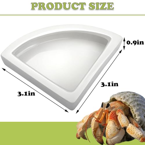 2 Pcs Reptile Food Dish Bowl Ceramic Anti-Escape Mealworms Bowl for Small Reptile Leopard Bearded Dragon Chameleon Hermit Crab (Triangle Shape)