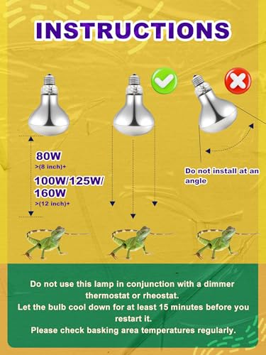 Heat Lamp Bulbs, 100 Watts UVA UVB Reptile Heat Bulb, 1 Pack | Full Spectrum, Basking Spot Light, Simulate Natural Sun Light, For Reptile and Amphibian, Silver - color: 1 Qty, size: 100 Watts