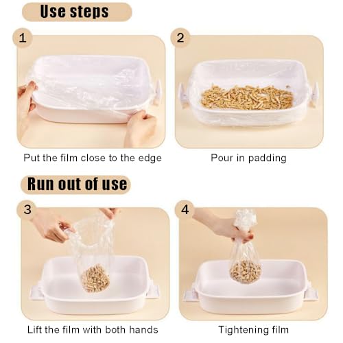 Ouliget Disposable Rabbit Cage Liner Bag with Elastic,Portable Large Size Pet Litter Box Tidy Bags,Small Animal Universal Toilet Film for Bird Hamster Cat Hedgehog,50 Pieces