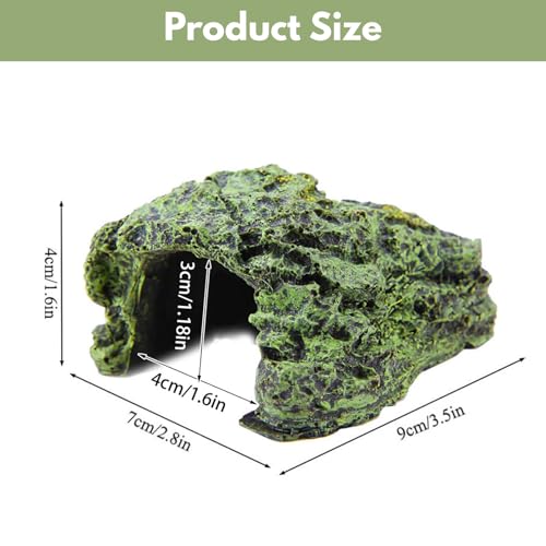 Reptile Hideout, Terrarium Decor Resin Reptile Rock Cave Turtle Basking Platform Aquarium Habitat Decoration Tank Accessories for Lizards Gecko Fish Turtles Snakes Frogs