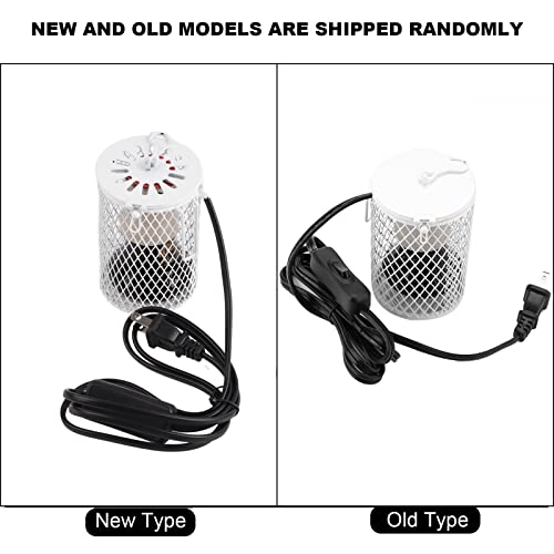 Ceramic Heat Lamp 100W Reptile Heat Emitter with Hanging Hook, Anti-Bite Wire for Pet Brooder Coop Snake Lizard Aquarium US Plug 110-120V