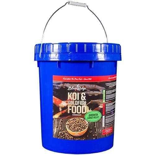 Blue Ridge Koi Fish Food 14lb - Koi Food Large 3/16" Growth Formula, Goldfish Food, Premium Fish Food for Ponds, Ponds Fish Food, Floating Pond Pellets - size: 14 Pound (Pack of 1)