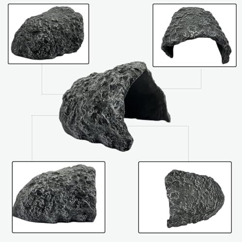 Large Reptile Habitat Hide Resin Snake Hides for Ball Pythons Reptile Hideout and Caves Bearded Dragon Hiding Simulation Rock Terrariums Hideout for Habitat Lizard Leopard Gecko Scorpions Frogs