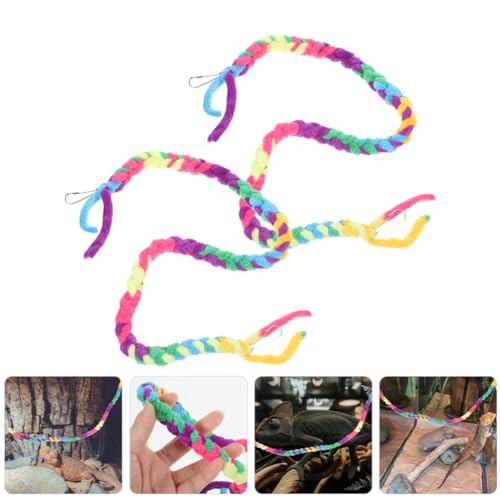 POPETPOP 2pcs Crab Climbing Vine Toy for Reptiles Cotton Rope Terrarium Accessory for Crabs Lizards Geckos and Snakes Easy to Use Climbing Structure