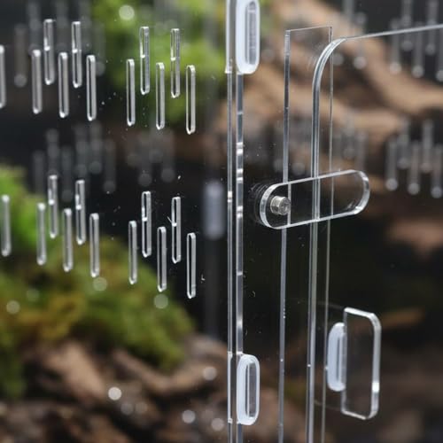Acrylic Habitat Clear Observation Reptile Cage Secure Closure Multiple Ventilation Holes Suitable for Pet Feeding Home Display, Double Door Small - style: Double Door Small