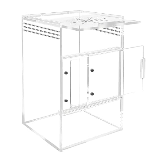 Jumping Spider Enclosure, Compact Acrylic Terrarium for Jumping Spiders, Tarantulas, and Praying Mantis - Small Insect Habitat Enclosure with Transparent Design (5.9x5.9x9.0 Inch)