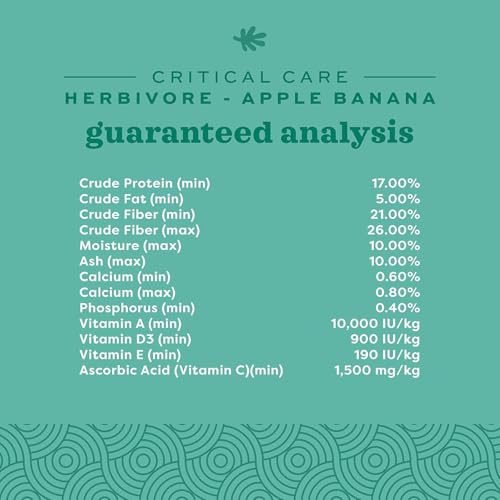 Oxbow Critical Care Herbivore Assist Feeding Formula for Rabbits & Guinea Pigs, High Fiber Timothy Hay Recovery Food, Natural Apple Banana Flavor, Vet Recommended Emergency Nutrition, 141g 3 Pack - size: Starter Size (Short-Term Care)