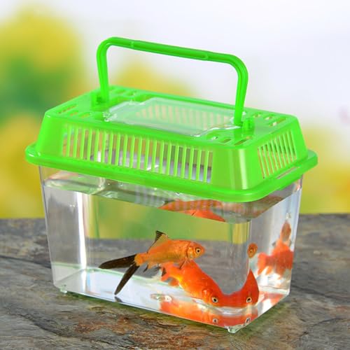 Ipetboom Plastic Turtle Fish Tank Turtle Tank with Lid Reptisoil Holy Hound Plastic Terrarium Lizard Tank Acrylic Reptile Cage Tortoise Habitat Portable Fish Bowl Mini Tadpole Crawl - size: 15x11cm