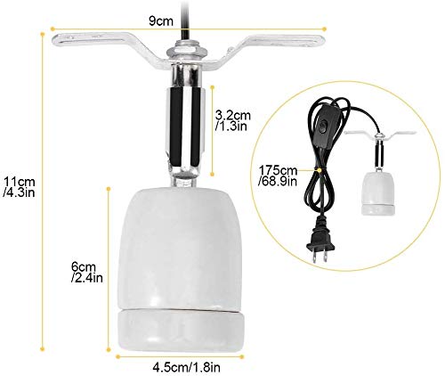 Reptile Lamp Socket, Adjustable Heat Light Holder, Habitat Heater, 360¡ã Rotating E27 Socket with Switch, for Reptile Basking Lamp Base Stand in Aquarium, Turtle, Lizard, Snake Enclosures