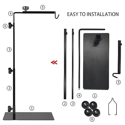 Reptile Metal Lamp Stand, Adjustable 24 to 38 in of The Basking Light Floor Holder Heat Lamp Bracket, Suitable for Snake Turtle Bearded Dragon Chameleon Habitat Terrarium Tank Accessories - size: XL