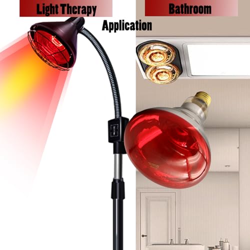 Infrared Lamps 250 Watts Heat Lamp Bulbs, R40 Brooder for Chickens, Infrared Reflector Heat Bulb for Brooder Coop Heater, Incandescent Heating Light Bulb for Food, Pet, Bathroom, Light Therapy, 2 Pack