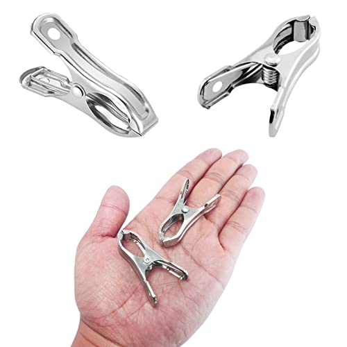 20 Pcs 2inches Gardening Clips for Netting, Greenhouse Clamps Made of Stainless Steel, Have a Strong Grip of Metal Clips, For 3/8'', 1/2'', 3/4'' Garden Hoops or Greenhouse Frame - style: 20Pcs