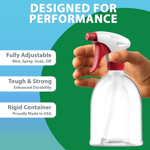 Bar5F Spray Bottle - 2 Pack - Mist/Stream, 16 Oz Premium Empty Spray Bottles for Cleaning Solutions, 100% Leak-Proof, BPA-Free, Spray Bottle for Hair, Plants, Pet, Vinegar, BBQ, Rubbing Alcohol