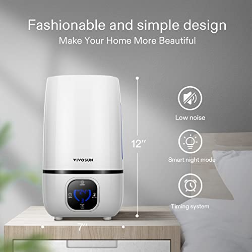 VIVOSUN 4L Cool Mist Humidifier with Remote Control for Bedroom, Plants, Baby, Dry Skin - style: 4L Cool Mist Humidifier