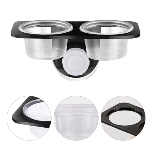 UKCOCO 2pcs Double Suction Cup Reptile Food Bowls Water Feeding Dish for Gecko Lizard Terrarium Pets Black