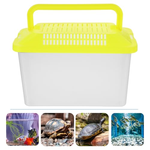 Toddmomy Portable Fish Tank Handheld Aquarium with Handle Transparent Turtle Box for Reptiles Tortoises and Small Pets Plastic Pet Hamster Box 5.90 X 4.33 X 3.54 in - size: 15x11cm