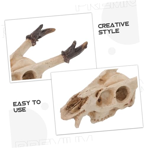 COLLBATH Realistic Resin Reptile Skull Hideout for Turtle Snake Lizard Habitats Spacious Hiding Cave for Bearded Dragons and Frogs Authentic Terrarium Decoration Versatile Fish Tank