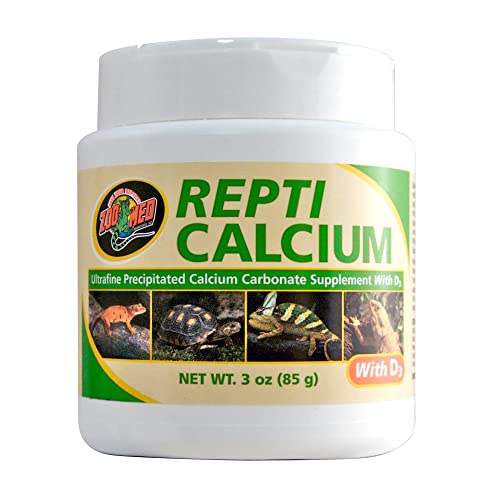 Zoo Med Repti Calcium with D3 Reptile Supplement for Reptiles and Amphibians, Powder - size: 3 Ounce (Pack of 1)