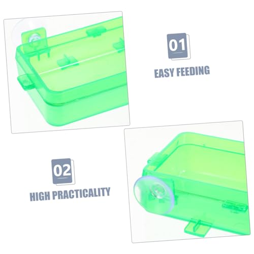 BESPORTBLE Reptile Feeding Bowl with Suction Cup Gecko and Lizard Dish for Food and Water Easy to Clean and Install for Snake and Reptile Tanks Small Green
