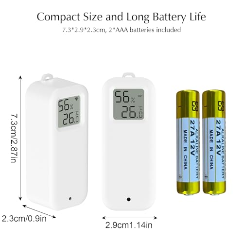 Room Thermometer Indoor, WiFi Humidity Meter with Smart Alert, Data Storage and Calibration, Temperature and Humidity Monitor for Baby Room, Greenhouse, White 1 Pack with Screen - size: Single, style: Minimalist