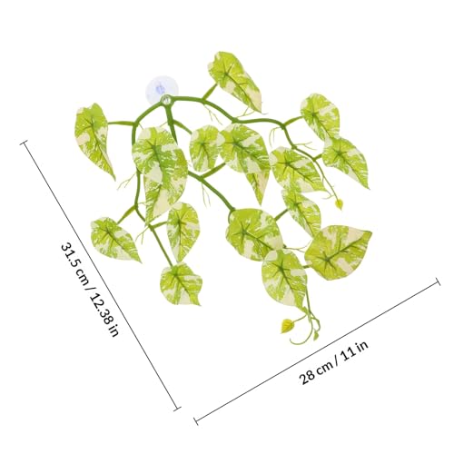 Cabilock Reptile Climbing Decor Artificial Terrarium Plants with Suction Cups Hanging Simulation Vines for Lizard Habitat and Snake Tank Pet Supplies