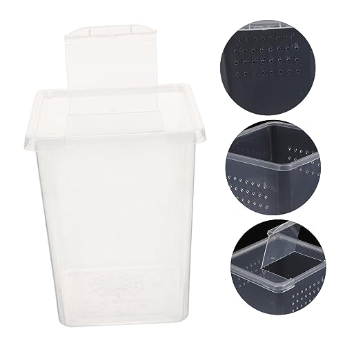 MERRYHAPY Box Clear Reptile Feeding Box Transparent Breeder Enclosure for Snails and Safe Easy to High Visibility Pet Habitat Container for Reptile Care and Observation