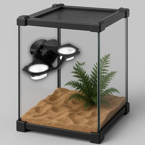 Reptile Feeding Ledge with 6 Cups, Suction Cup Food & Water Bowl for Geckos, Frogs, Chameleons – Easy-Clean Dish for Terrarium & Small Pets
