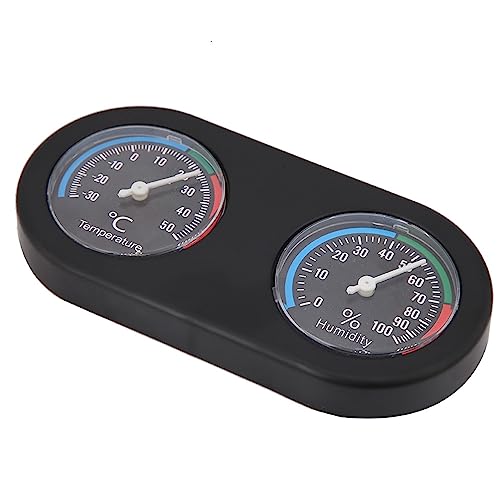 Mini Analog Temperature Humidity Meter, Large Round Dial with Accuracy Scales, 2 in 1 Design for Reptile Tank, Pet, Warehouse, Hospital, Laboratory