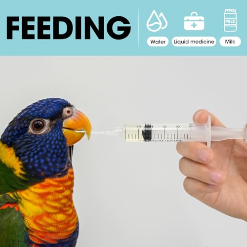 5ml Luer Lock Syringe with Cap and Soft Plastic Tube, Individually Wrapped 10 Pack, Suitable for Pet Liquids Feeding - size: 5ml - 2.0mm Tube