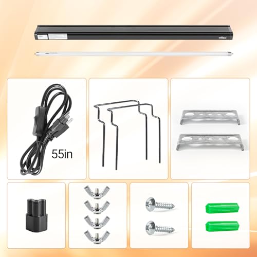 T5 HO Reptile Light Fixture UVB Lighting Combo Kit, Terrarium Lamp Hood Light with UVB 10.0 for Bearded Dragon, Gecko, Lizard (39W) - size: 39W