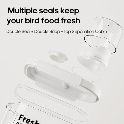1.7 Qt/1.6 L Bird Seed Storage Container with Lids Airtight Measuring Cup, Bird Seed Dispenser Pet Food Container Are Used to Store Bird Food, Chicken Feed BPA Free (1.6L, Green) - color: 1.6L,/Green