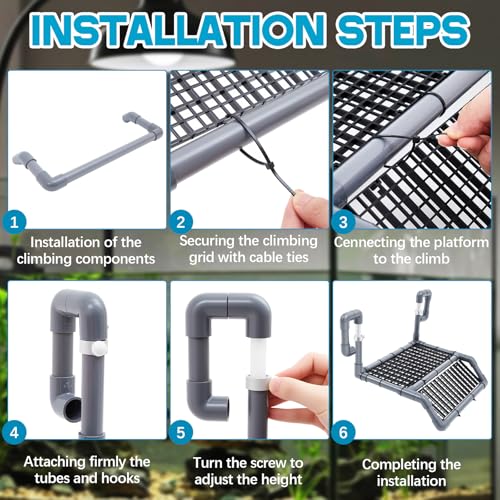 Chunful Adjustable Extra Large Turtle Basking Platform, 18-19" Wider Hanging Dock, Basking Area for Aquarium Tank 40/50/65/75/90 Gallon, DIY Assembly Tortoise Tank Accessories - style: Stylish