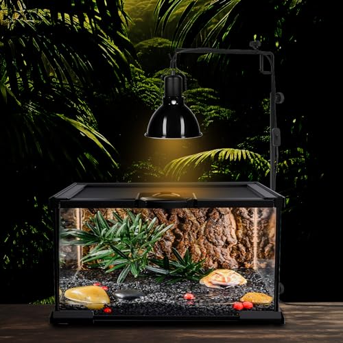DXOPHIEX 5.5 inch Dome Reptile Light Fixture Reptile Heat Lamp UVB Light Fixture for Bearded Dragon, Lizard, Hermit Crab, Turtle Tank and Terrarium(Max 100W) - size: 5.5inch shallow dome