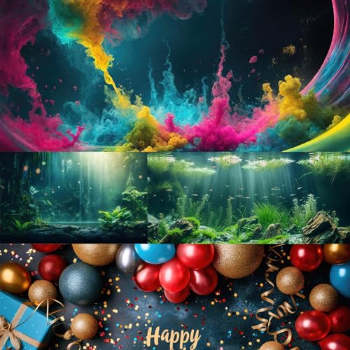 Fantasy Mushrooms Aquarium Background Fantasy Mushroom in Magical Enchanted Fairy Tale Stream Reptile Tank Enclosure Terrarium Backgrounds Mushroom Theme Landscape Fish Tank Backgrounds 24x12in - color: Yellow, size: 24(W)x12(H)in