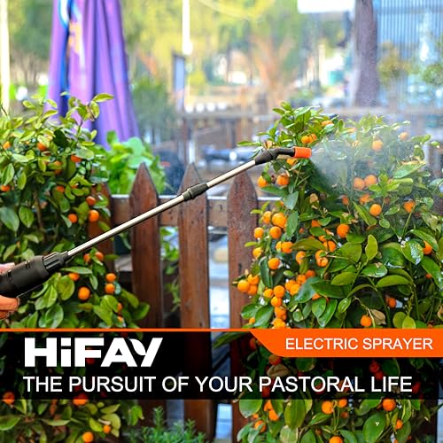 HIFAY ES4-PRO 1Gallon/4L Electric Sprayer, Rechargeable Battery-Powered Sprayer with 304 Stainless Steel Telescopic Rod. The New Model is Waterproof and The Buttons Have Been Updated.(Green) - color: Green