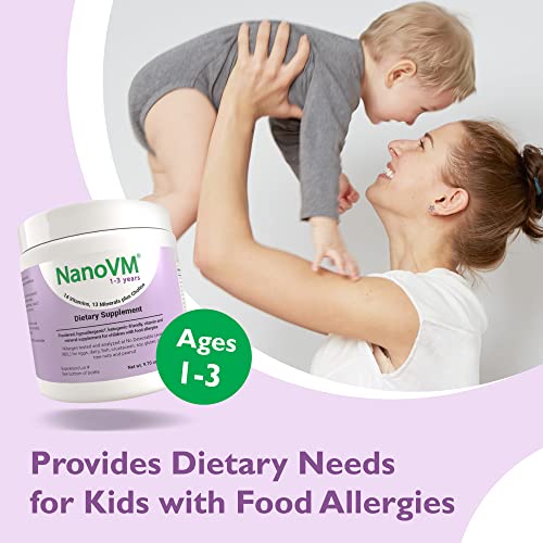 1-3 Years, Allergen-Free Multivitamin for Kids, Unflavored Dietary Supplement, Powdered Supplement with 14 Vitamins & 13 Minerals, Low-Carbohydrate Toddler Vitamins, 275g - Solace Nutrition - style: 1-3