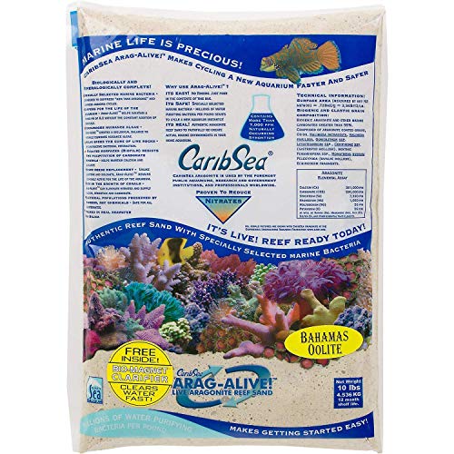 Caribsea Arag-Alive Bahamas Oolite Aquarium Sand, 10-Pound