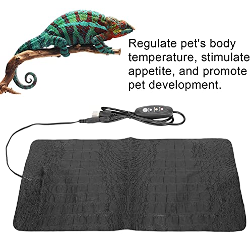 GOWENIC USB Reptile Heating Pad, Under Tank Heat Mat for Reptiles Tortoise Lizard, AntiScratch Pet Heater for Snake Gecko (L) - size: L