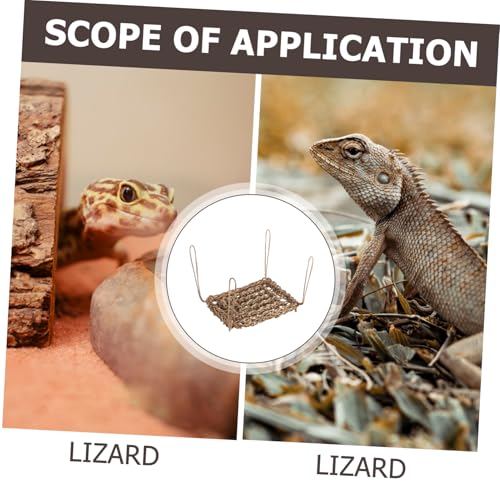 BESPORTBLE Reptile Hammock for Animals Woven Hanging Bed for Lizards Bearded Dragons Hamsters Easy to Install Design for Cozy Rest and Playtime Natural Grass Material