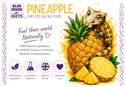 Blue River Diets Crested Gecko Diet | Pineapple Crush | All Natural Low Fat Complete Gecko Food | 2.1oz