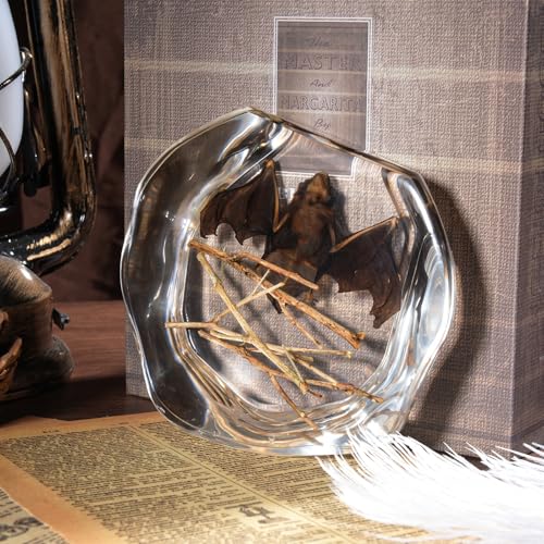 Taxidermy Bat and Real Bat Specimens Mounted in Resin, Ideal Gift for Fans of Taxidermy, Animal Skulls, Oddities, and Biology (Bat Specimen Irregularly (4.7x4.13 Inch)) - color: Bat Specimen Irregularly (4.7x4.13 Inch)