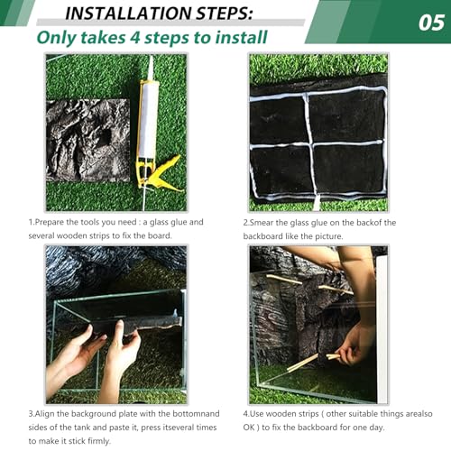23.6x17.7in Rock Terrarium Background,3D Reptile Tank Background Board,Amphibian Stereo Backdrop Wall,Lizard Snake Gecko Spider Turtle Fish pet silo Background Decorative Panel(Grey) - color: grey-23.6"* 11.8"(1pcs)
