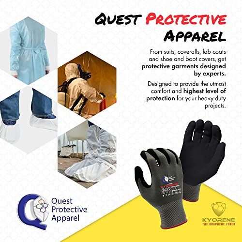 Quest Protective Apparel Cut Resistant Work Gloves (ANSI A1) – Lightweight Gloves for Gardening,DIY, Mechanical & General Handling – Breathable Grip Gloves for Men & Women – Small, Pack of 12 - size: Small, style: Pack of 12