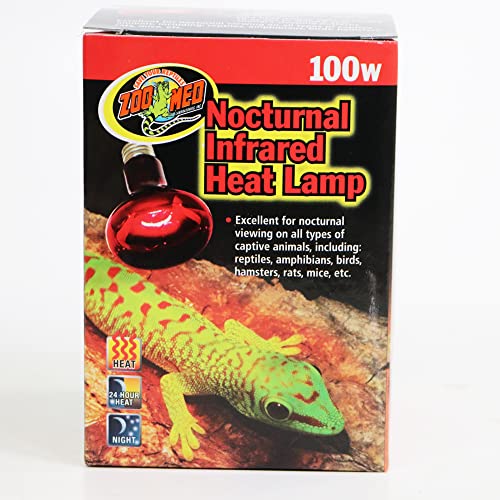 Zoo Med Nocturnal Infrared Heat Lamp, 100 Watts (Pack of 2) - size: 100W (Pack of 2)