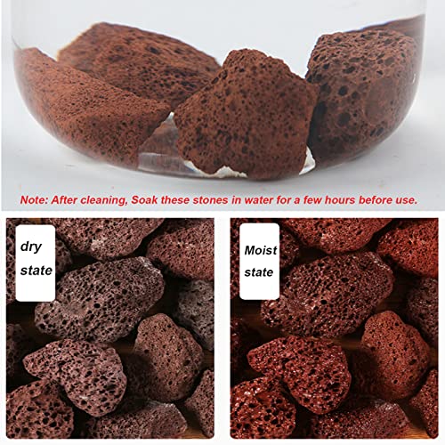 Tfwadmx 10 Pack Aquarium Red Lava Rock Fish Tank Volcanic Pumice Stones for Shrimp Betta(1.18''-1.96'') - color: Red, size: M:1''-2''