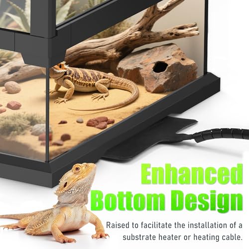 12’’x 12’’x 18’’ Reptile Terrarium with Full View Tempered Glass, 10 Gallon Reptile Habitat Comes with Mesh Top Vent, Suitable for Small Reptiles Such as Gecko, Snake, Frog and Mantis - size: 12"W X 12"D X 18"H(10 Gallon)