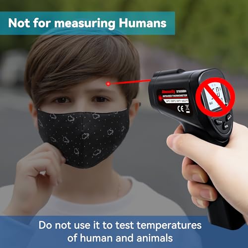 Infrared Thermometer Temperature Gun (NOT for Humans) -58℉~1022℉ (-50℃~550℃) Non-Contact Laser Instant-Read Digital Laser Infrared Ir Thermometer with Backlight(Black) - color: Black