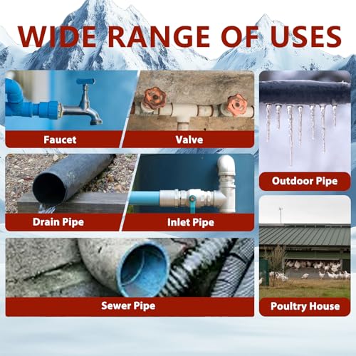 Water Pipe Heat Tape for Pipe Freeze Protection, Constant Wattage Heating Cable for Metal and Plastic Home Pipes, Energy-Saving Water Pipe Heat Cable 7 ft - style: 7-feet