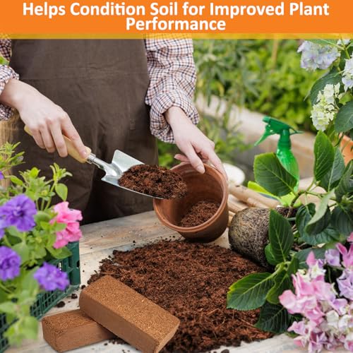 Legigo 4 Pack Premium Coco Coir Brick for Plants- 100% Organic Compressed Coconut Coir Bricks Starting Mix, Coco Coir Fiber Coconut Husk for Planting, Gardening, Potting Soil Substrate, Herbs - color: Pack of 4